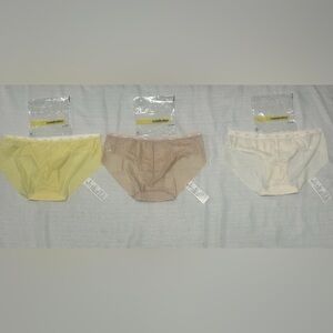 Wonderbra Seamless Bikini Panties Set of 3 Yellow Nude Ivory Size XS NWT(A241)✨